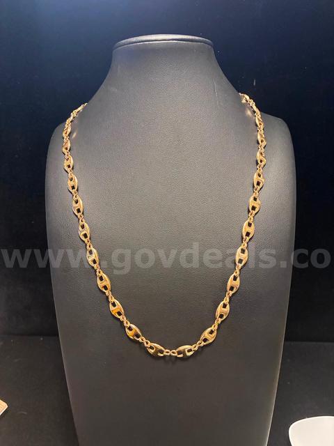 Elegant, 20” Flat Mariner Link Chain, 24K Real Gold Filled.