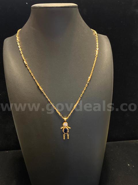 Elegant, CZ September BIRTHSTONE Baby W/ 22”Diamond-Cut Infinity Link Necklace, 24K Real Gold Filled.