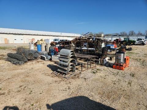 Lot of Two Piles of Scrap Metal Items.