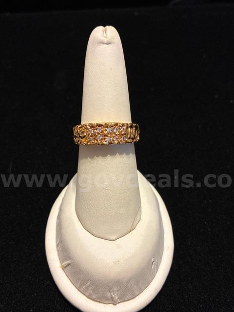 Size 8.5, Men’s, Nugget Pavé  CZ Cluster Statement Ring, 24k Real Gold Filled.