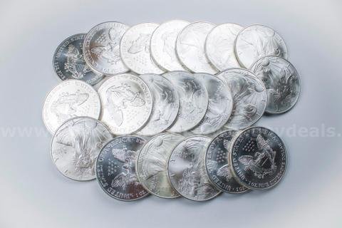 Twenty U.S. One Dollar 2000 Silver Eagles