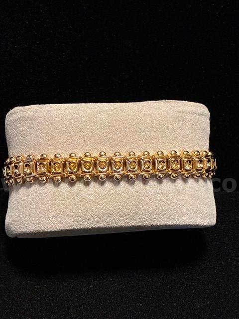 Brilliant, 7.5 “ Ladies Greek Key Bracelet, 24K Gold Filled