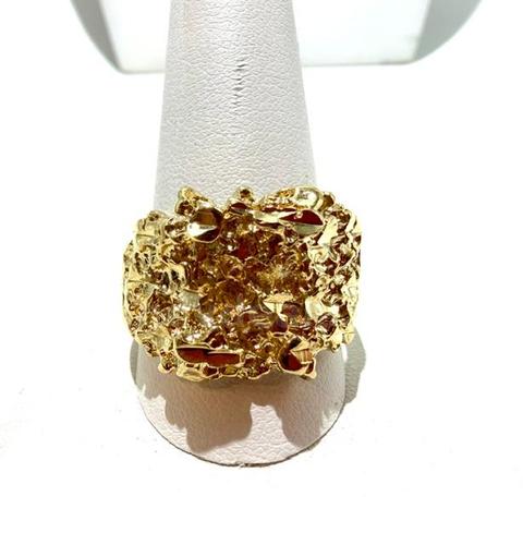 Beautiful, Men's, Size 13, 24k Gold Filled Nugget Ring