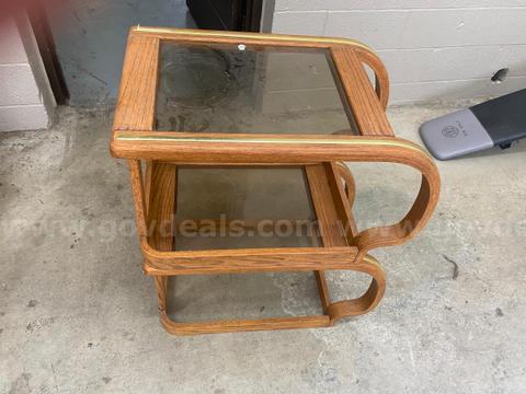 two glass end tables