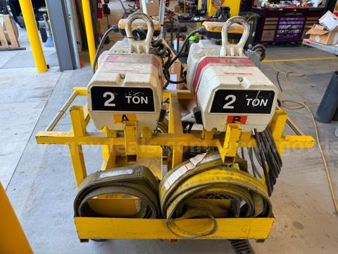 COFFING 2 TON HOISTS WITH REMOTE CONTROL AND CART