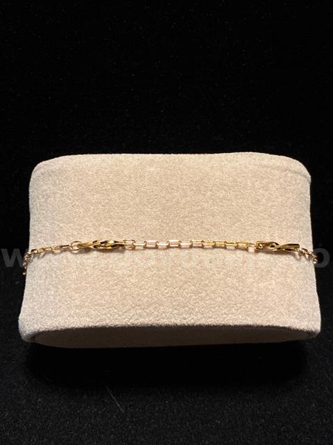 Dainty, 9” Diamond-Cut Station Bracelet/Anklet, 24K Real Gold Filled.