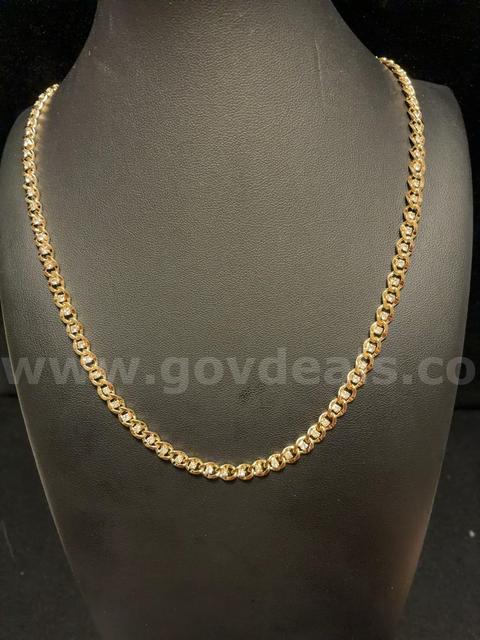 Elegant, 24β Diamond-Cut Iced CZ Cuban Link Necklace, 24K Real Gold Filled.