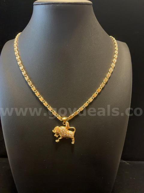 Elegant, Cubic Zirconia Taurus Zodiac W/ 23” Necklace, 24K Real Gold Filled.