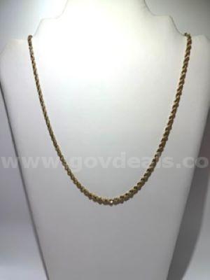 Beautiful, 4MM, 24 Inch, 24k Gold Filled, Diamond Cut Rope Chain Necklace