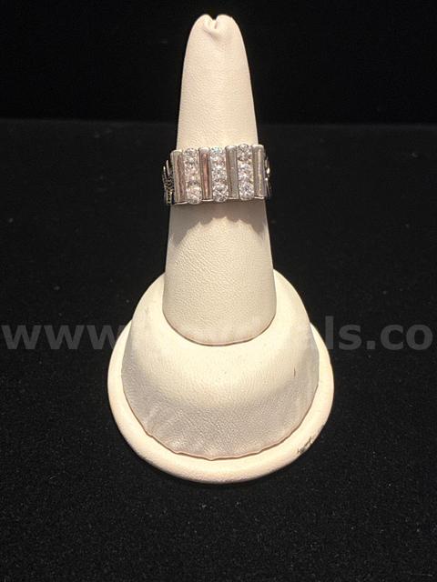 Gorgeous, Size 9, Rhodium Clad (Silver), CZ Bar Ring.