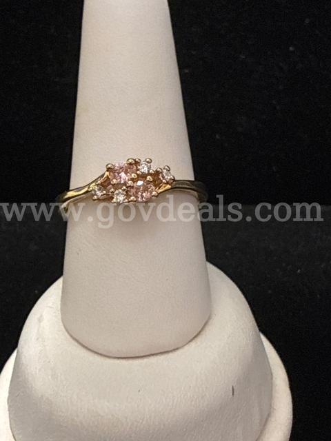 Size 10.5 Ladies, CZ, June Birthstone Ring. 24k Real Gold Filled.