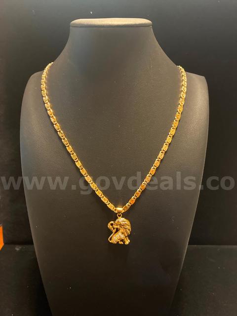 Elegant, Cubic Zirconia Leo Zodiac W/ 23” Necklace, 24K Real Gold Filled.