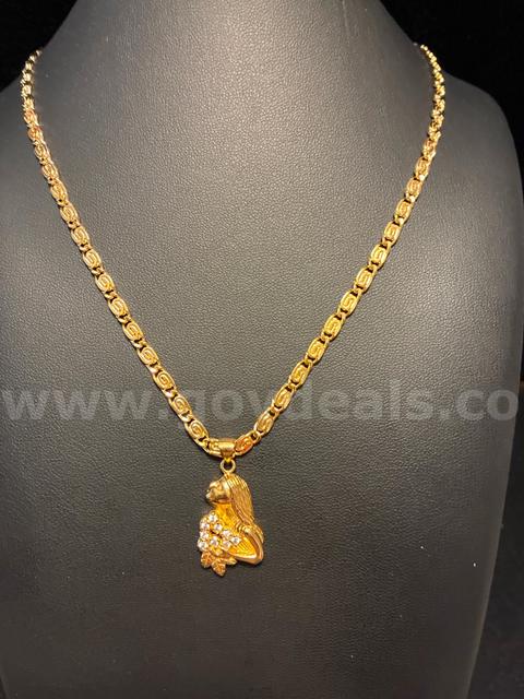 Elegant, Cubic Zirconia Virgo Zodiac W/ 20” Necklace, 24K Real Gold Filled.