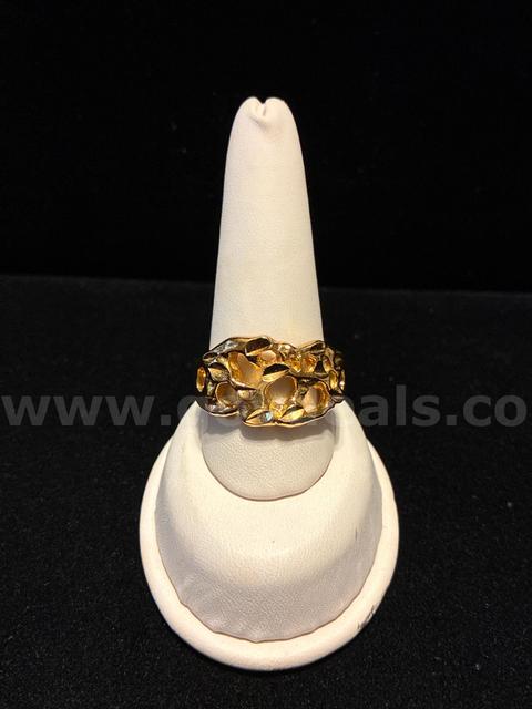 Gorgeous, Size 12.5, Molten Veil Ring , 24k Real Gold Filled