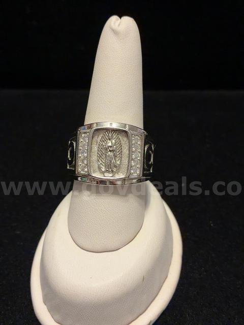 Stunning, Men’s, Size 10.5, Madonna Iced CZ Signet Ring, Real 24k Gold Filled