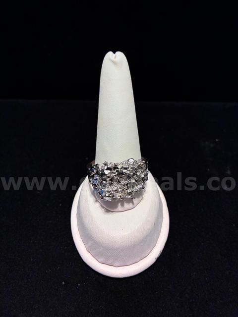 Gorgeous, Men’s, Size 16, Rhodium Clad (Silver), Nugget, Diamond Cut Ring.