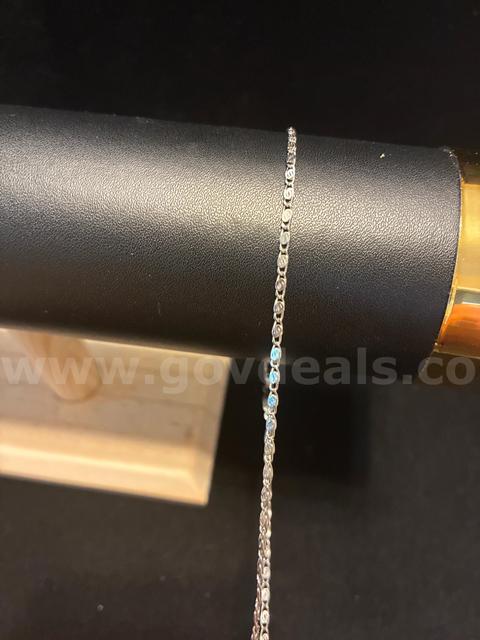 Dainty, Rhodium Clad (Silver), 11”, Thin Greek Key Anklet.