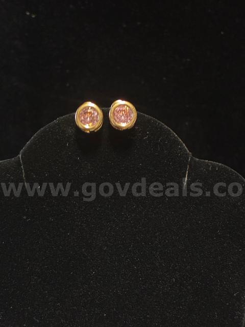 Small June Birthstone CZ Earrings 24K Real Gold Filled.