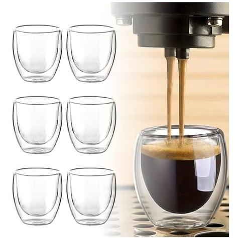 SHIPPING AVAILABLE Lot of 10 Espresso Cups Glass 2.7 OZ - Set of 6, Shot Cups Double Wall Thermo Insulated Mugs (100-3)