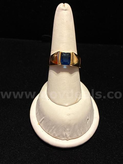 Size 9.5, Men’s, Sapphire CZ Ring, 24K Real Gold Filled