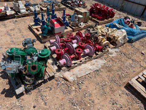 Valves, Control, PRV, Choke, Regulators and Valve Wheels, 2in to 6in, 150# to 2500#, Carbon Steel, Qty 7 Pallets