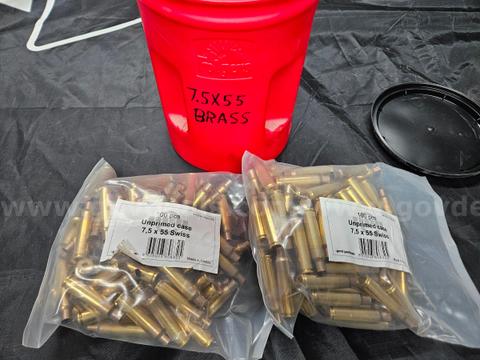7.5 Swiss Brass Lot Bulk Reloading PPU