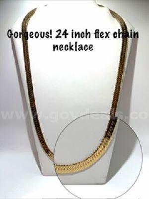 Gorgeous, 24 Inch, 24k Gold Filled, Flex Chain Necklace, Heavy