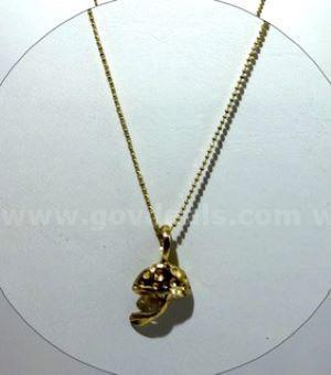 Beautiful, 20 Inch, 24k Gold Filled, Necklace W/Diamond Cut Mushroom Pendant
