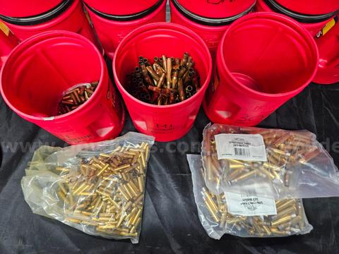 Military Surplus Rifle Brass Lot 8mm Mauser, .303 British, 7.7 Japanese .30-06 M1 Garand M1 Carbine