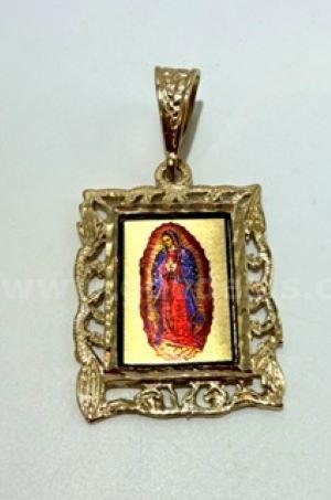 Gorgeous, 24k Gold Filled, Framed Lady of Guadalupe Pendant. Chain Not Included