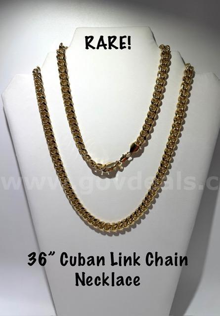 Rare! 36 Inch, 24k Gold Filled, Cuban Link Chain Necklace