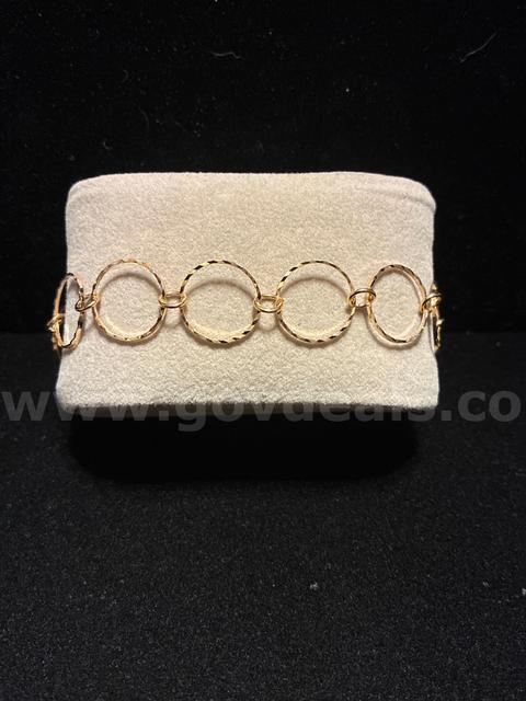 Beautiful, 8-9”, Adjustable Circle Bracelet! 24K Real Gold Filled.