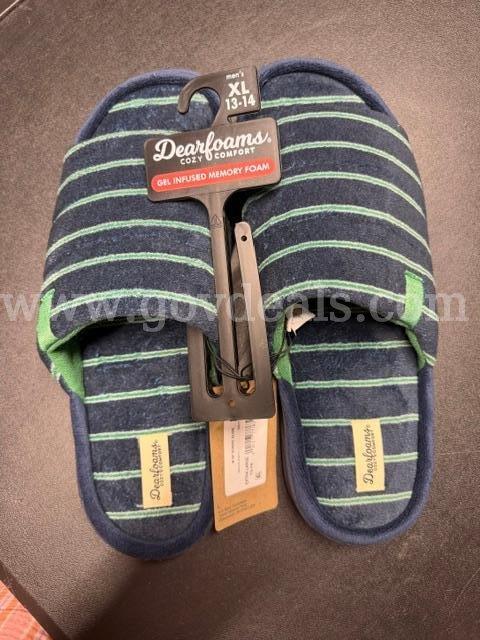 Men’s, Extra Large, Size/14, Dearfoam Slippers, Brand New W/Tags