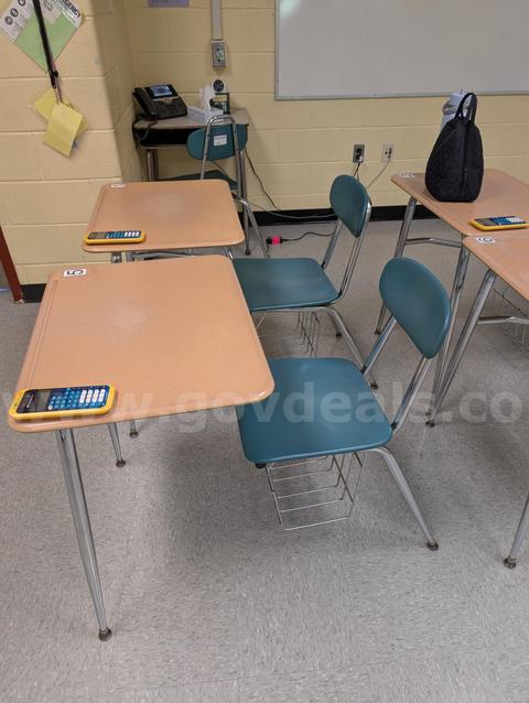 Lot of (54) Green Desk/Chair combo