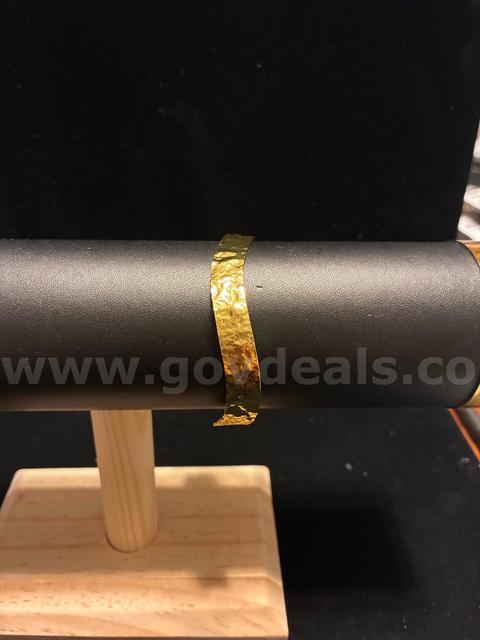 Dainty, Ladies, 24K Gold Filled, Hammered Band Cuff Bracelet.