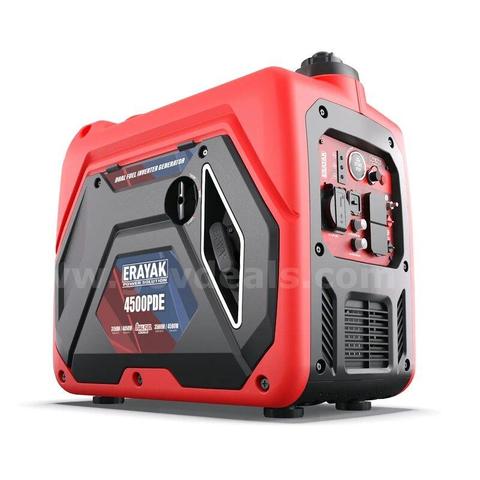 4,500-Watt Portable Dual Fuel Generator w Electric Start <10 hrs.
