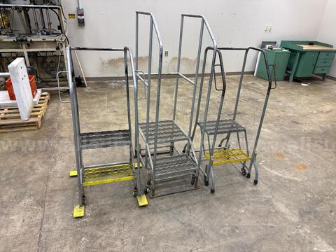 Qty. 3 Rolling Warehouse Step Ladders