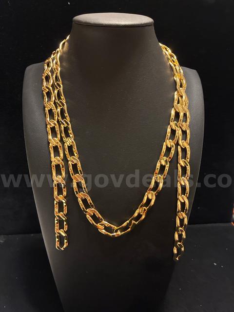 Chunky, 24K Gold Filled, 38β Flat Curb Link, Unfinished Chain by Inch.