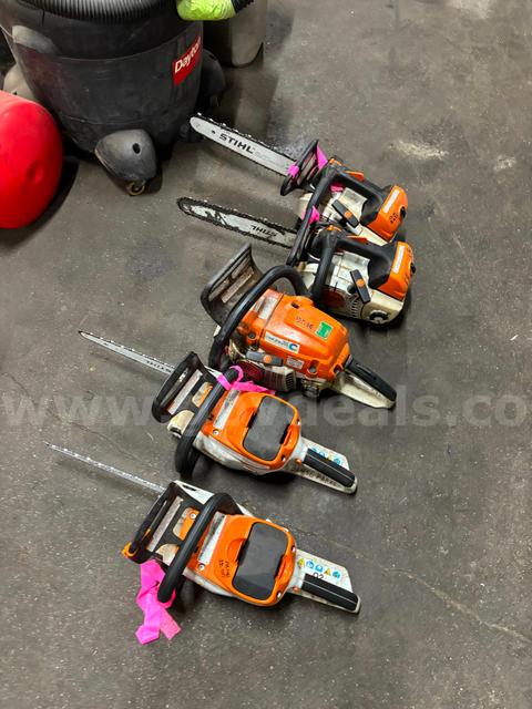 4 STHIL CHAINSAWS (CONDITION UNKNOWN)