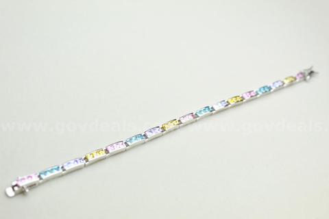 Lot of (2) Vintage Sterling Silver CZ Tennis Bracelet
