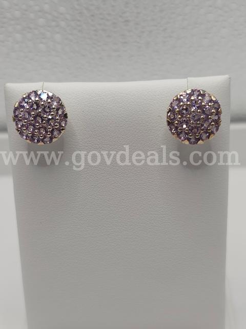 Ladies Amethyst Sterling Silver Earrings, Very Nice