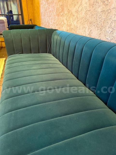 Modern Green velvet Sofas Tufted Design with Metal Legs 81β long