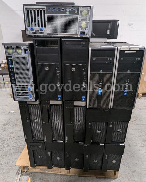 Lot of 42 Dell & HP Workstation-Class Desktop Computers (Precision, Z-Series, EliteDesk/ProDesk/Compaq) - Pulled from Wo
