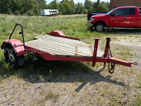 Single Axel Open Utility / Equipment Steel Trailer with Wood Floor Heavy Duty