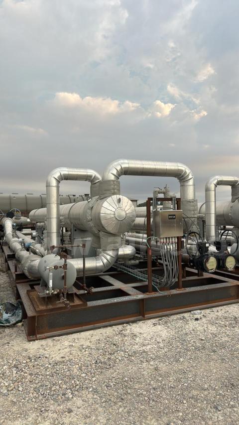 Heat Exchanger, Shell and Tube Hot Oil Economizer Skid, 250psig, 24” x 354”, 205