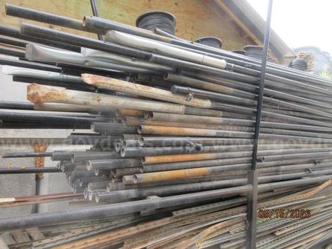 Lot of Round Fence Posts, Sleeves and Cables