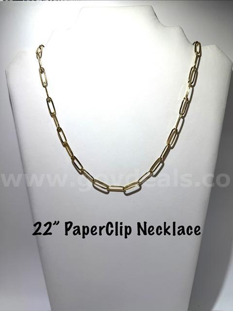 Beautiful, 24k Gold Filled, 22 Inch, Paperclip Necklace