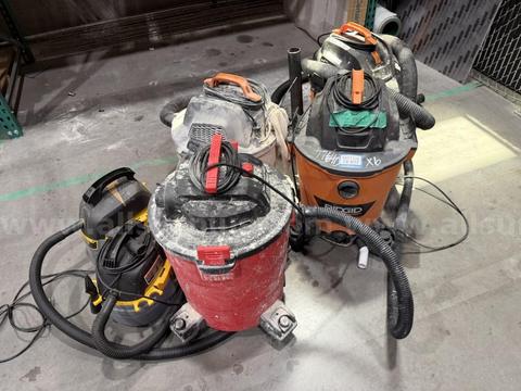 Portable Vacuums, Shop Style, 2.5Gal to 14Gal, Ridgid, Workshop, and Bauer, Qty 6