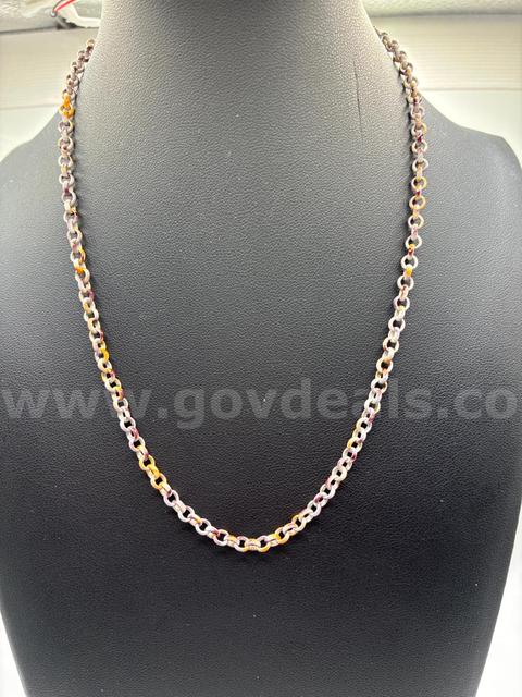 One of a kind, Acrylic, 16”, Classic Rolo Chain Necklace.