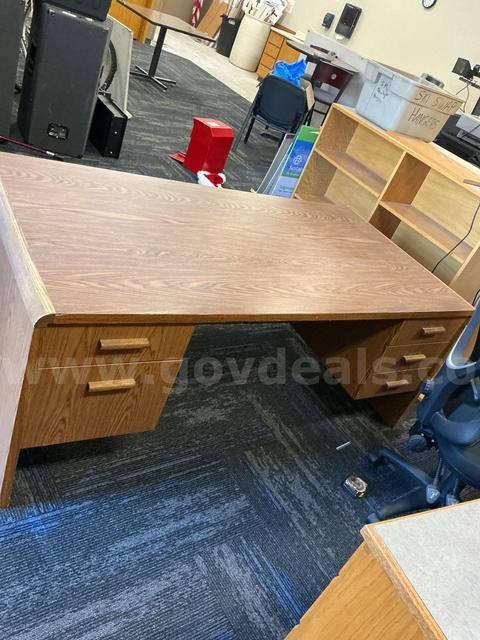 Dark Wood Desk, 71" x 36" x 30"